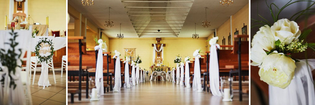 Kościół, dekoracja ślubna